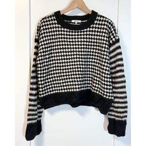 Madewell Mixed Stripe Pullover Sweater in Black and White